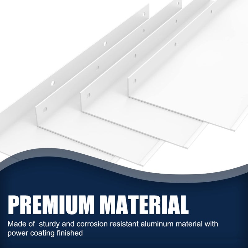 Pearwow Gutter Valley Splash Guard,Aluminum Rain Diverter Roofing Gutter Splash Guards for Valley,Corner or Straight,10 Inch Each (4 Pcs White) - Image 3